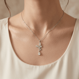 Ethereal Butterfly & Teardrop Crystal Necklace