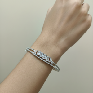 Silver Petal Bangle Bracelet