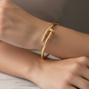 Golden Nail Elegance Bracelet