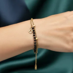 Black Elegance Layered Bracelet