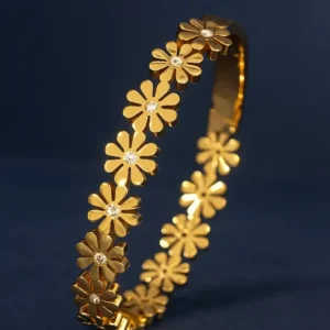 Flowers Bangle Bracelet