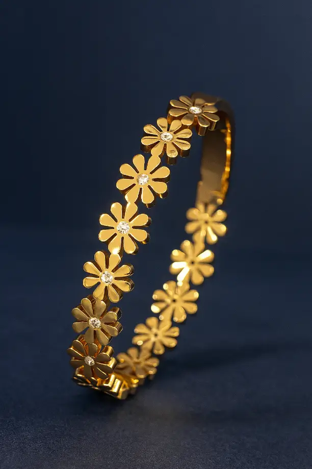 Flowers Bangle Bracelet