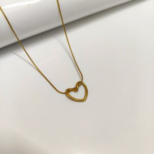Hollow Heart Pendant Chain (Golden)