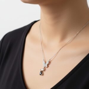 Butterfly silver necklace
