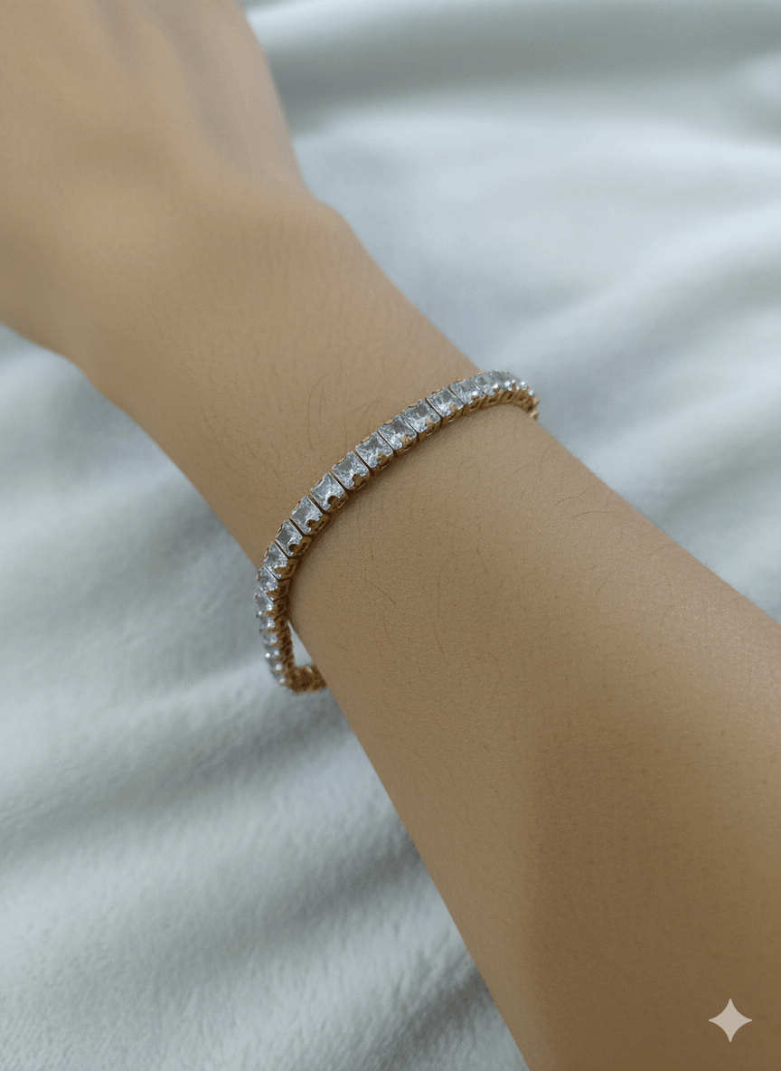 Square-Cut Tennis Bracelet