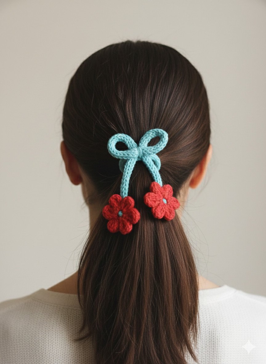 Flora & Bow Crochet Hair Clip