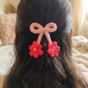 Flora & Bow Crochet Hair Clip