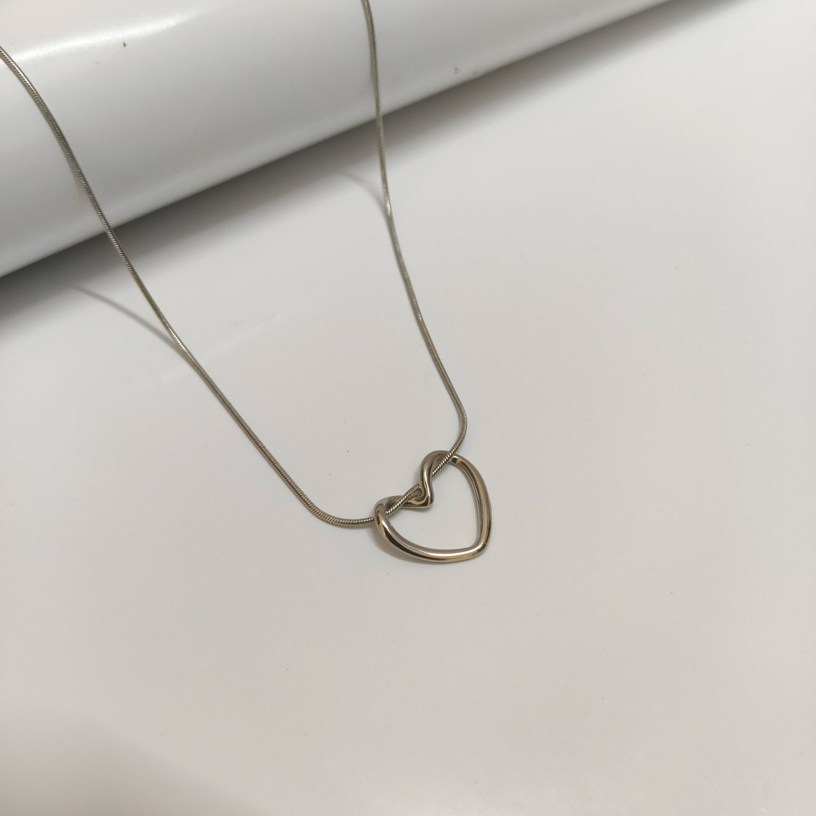 Hollow Heart Chain (silver) - Image 2