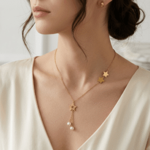 Celestial Pearl Lariat Necklace