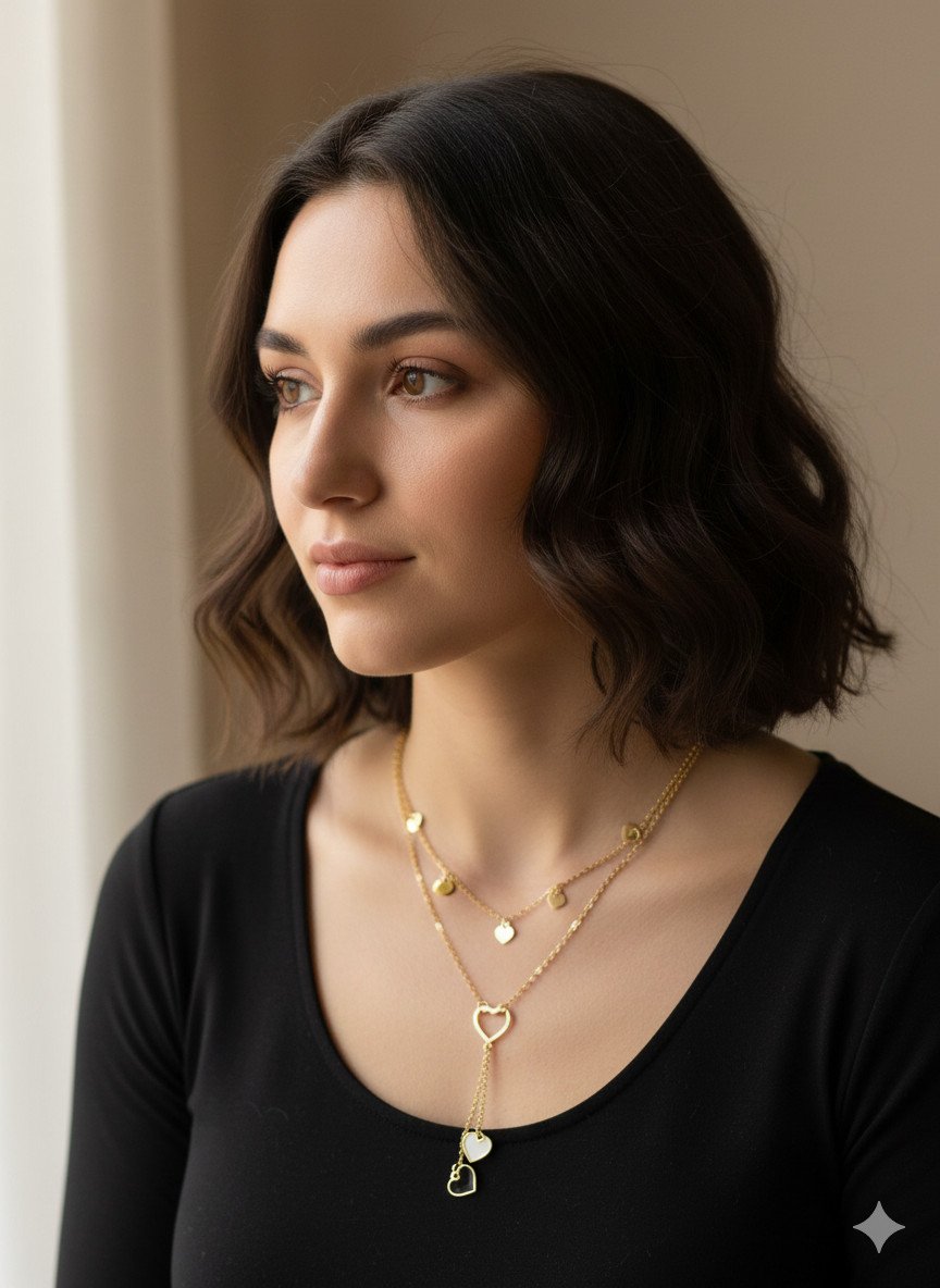 Everlasting Love Layered Heart Y-Necklace - Image 2
