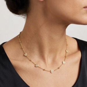 Elara Gold Pavé Heart Jewelry Set