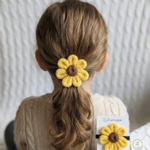 Crochet Sunflower Hair Tie