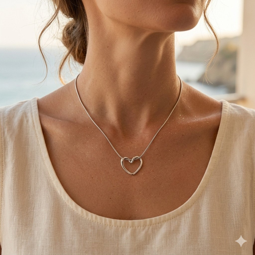 Hollow Heart Chain (silver)