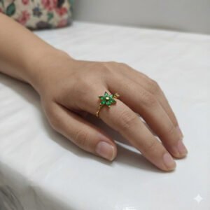 Emerald Bloom Adjustable Ring