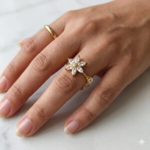 Petal & Glow Adjustable Ring