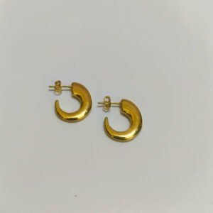 Golden Crescent Bold Hoops