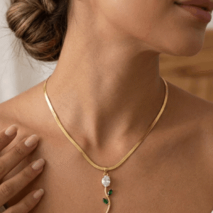 Emerald Bud Tulip Necklace