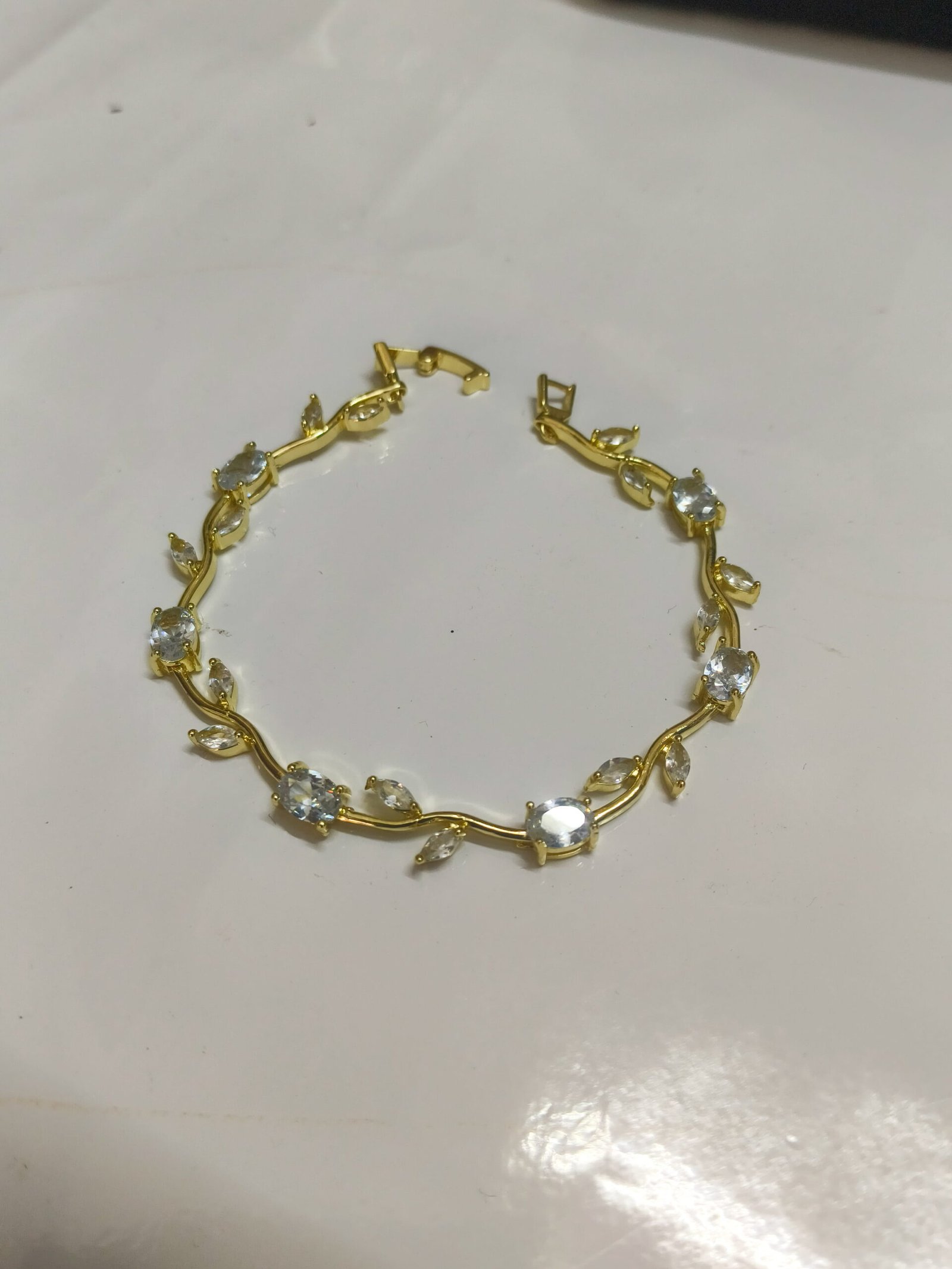 Tulip White Crystal Bracelet - Image 2