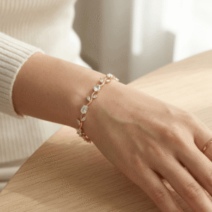 Tulip White Crystal Bracelet