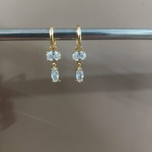 Marquise Drop Huggie Hoops