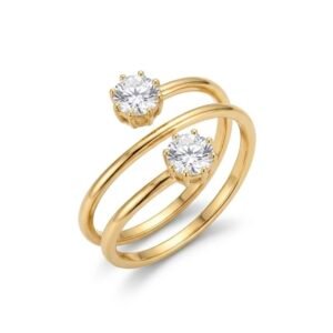 Gold Spiral Solitaire Ring