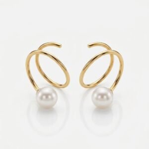 Spiral Pearl Hoops