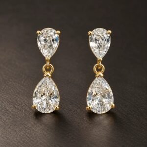 Twin Solitaire Teardrop Earrings