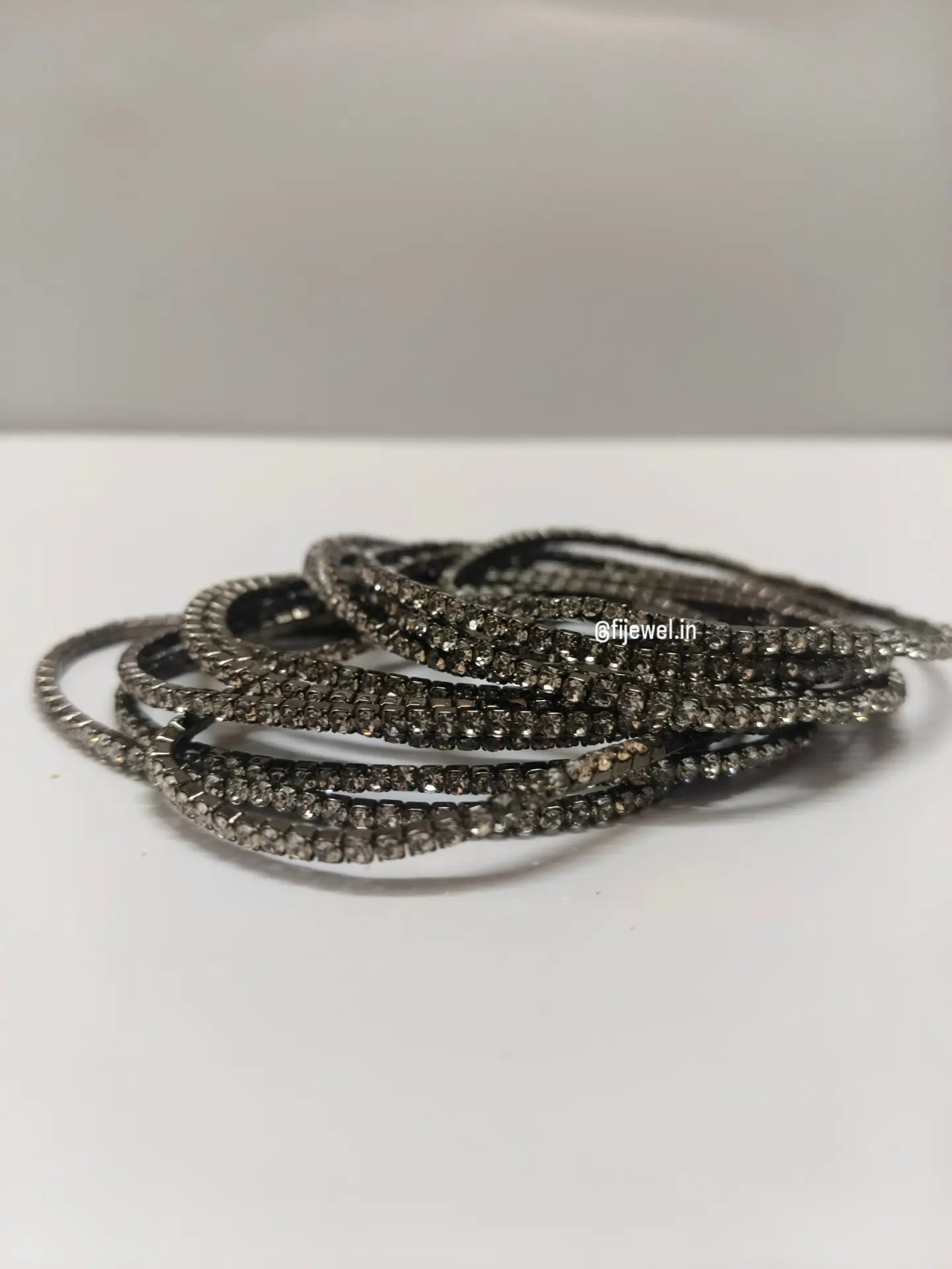 Rhinostone Bracelets (Black) - Image 2