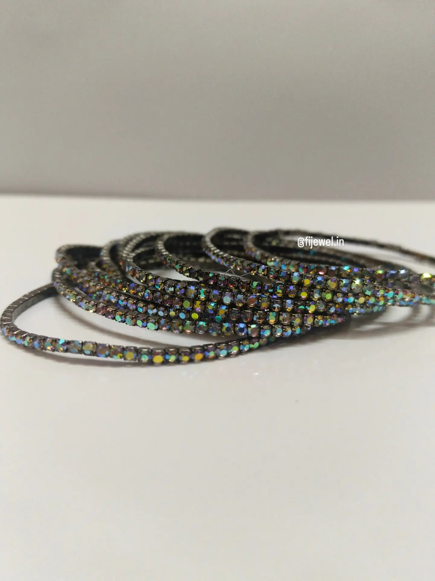 Rhinostone Bracelets (Multi Black) - Image 2