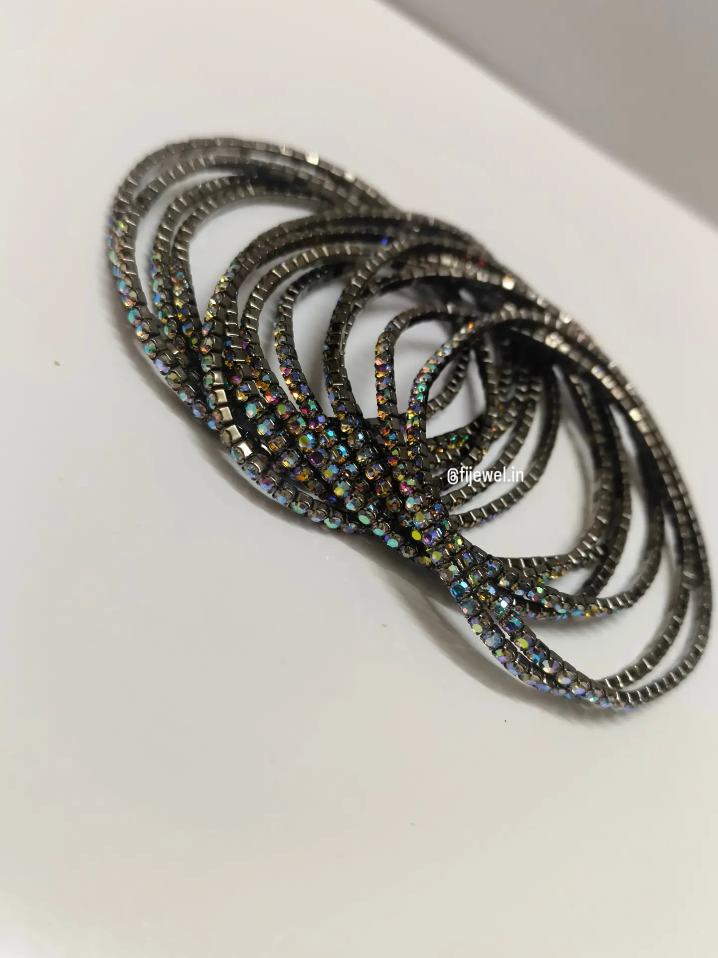 Rhinostone Bracelets (Multi Black) - Image 3