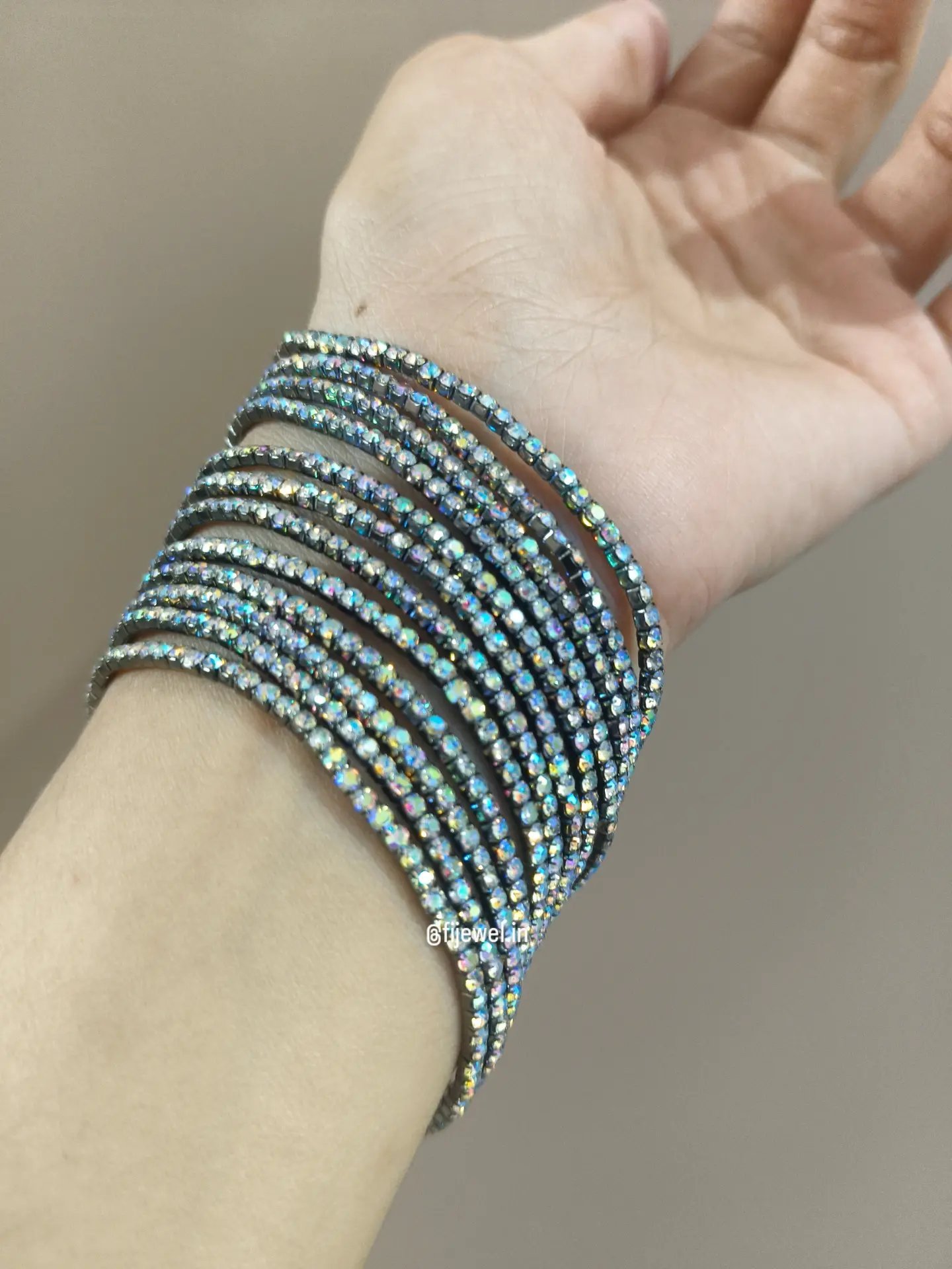 Rhinostone Bracelets (Multi Black)